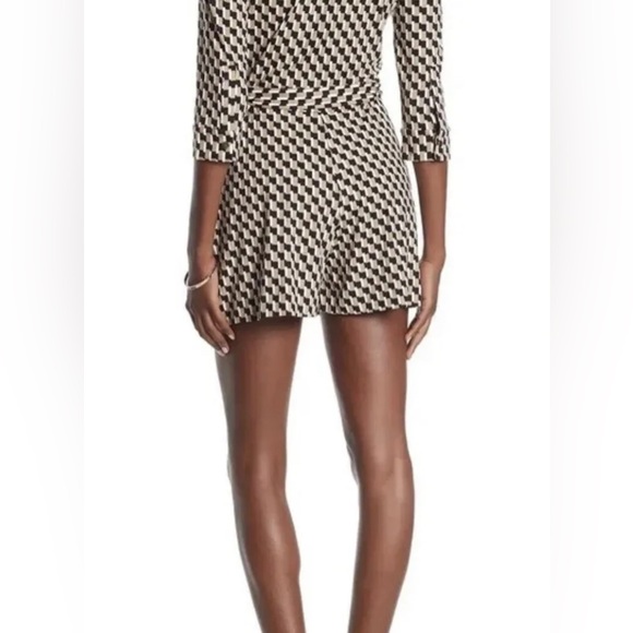 New Diane von Furstenberg Celeste Square Shift Chino Jersey Romper Size P - Picture 2 of 6